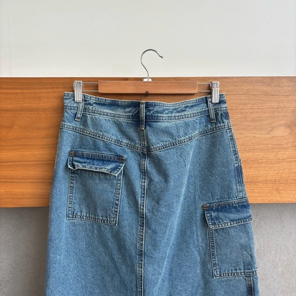 All row Jules Denim Skirt, Size L - Picture 13 of 16